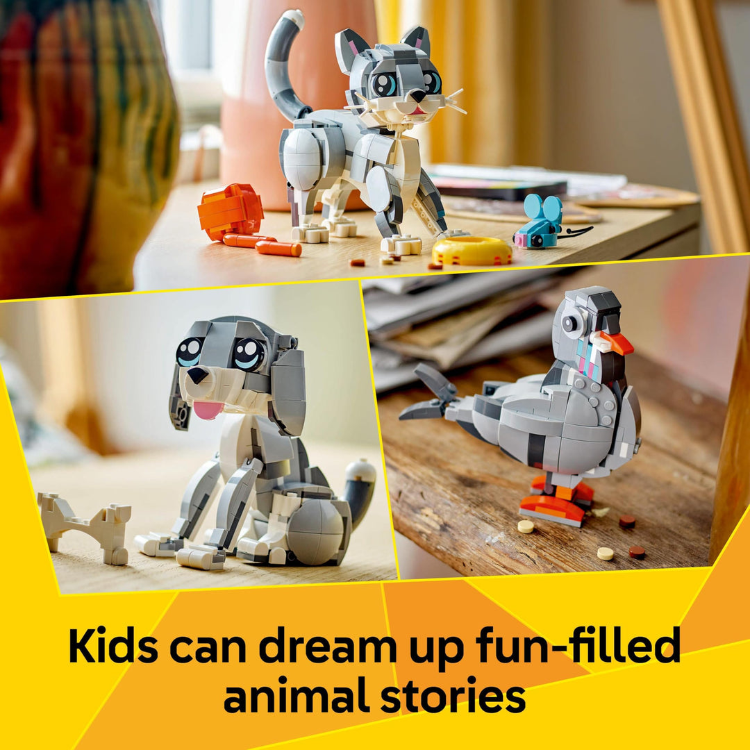 LEGO Creator 3in1 Playful Cat Toy - Buildable Cat, Dog & Pigeon Models for Ages 8+