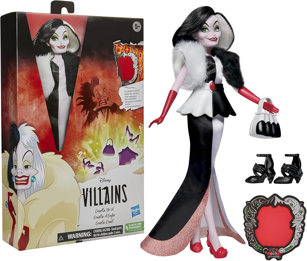 Disney Princess Villains Cruella De Vil Fashion Doll - Includes Accessories & Removable Outfit, Ages 5+