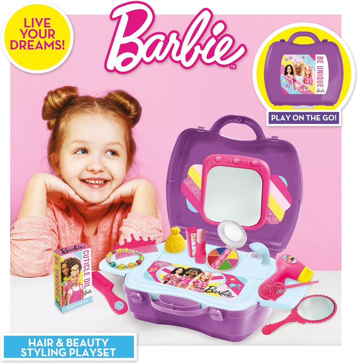 Sinco Creations Barbie Hair & Beauty Station Playset - 10 Piece Barbie Play Set (Barbie Hair & Beauty Station Playset)