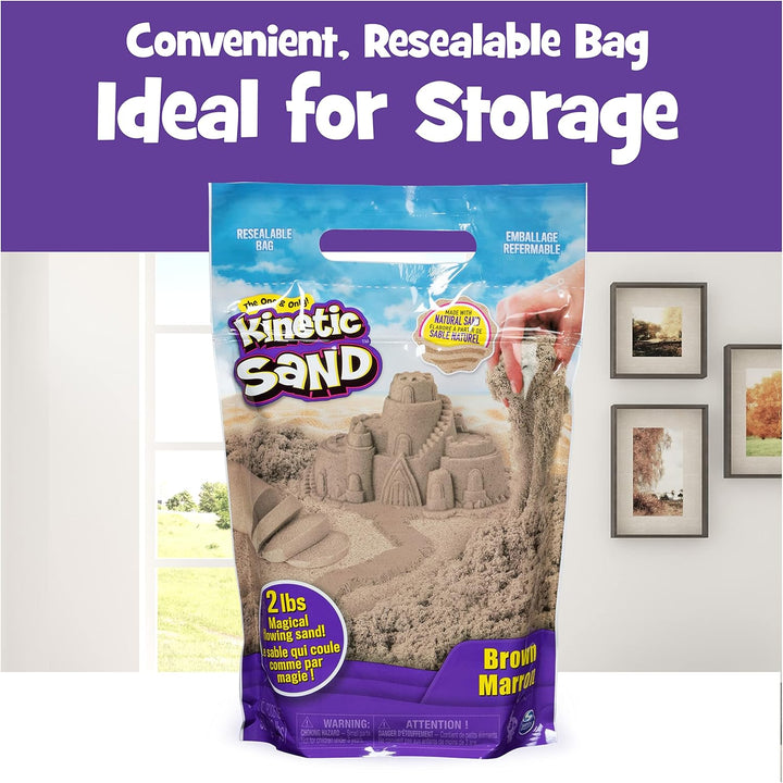 Kinetic Sand Natural Brown 907g - Squeeze & Shape Sensory Play Sand for Kids