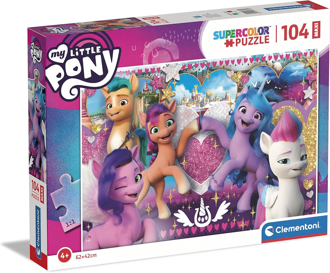 Clementoni My Little Pony Maxi Puzzle 104pcs Supercolor - 104-Piece Jigsaw Puzzle for Kids