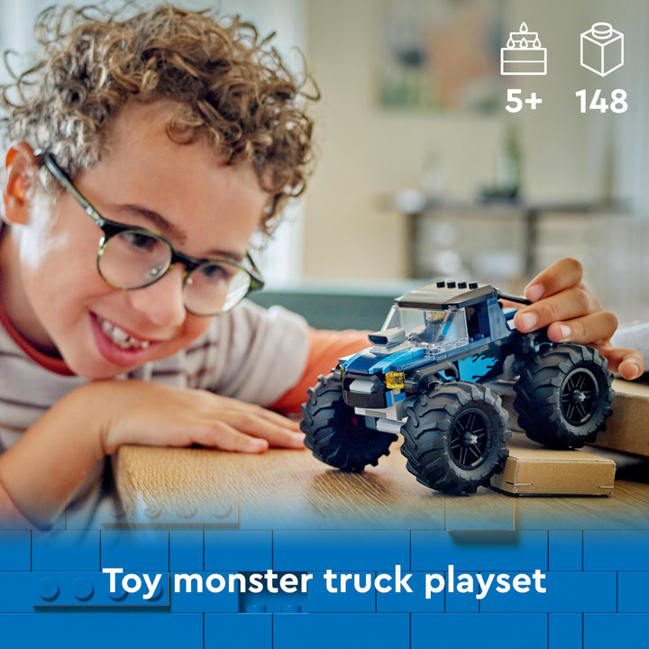 LEGO City Blue Monster Truck 60402 - Building Set with Driver Minifigure for Ages 5+