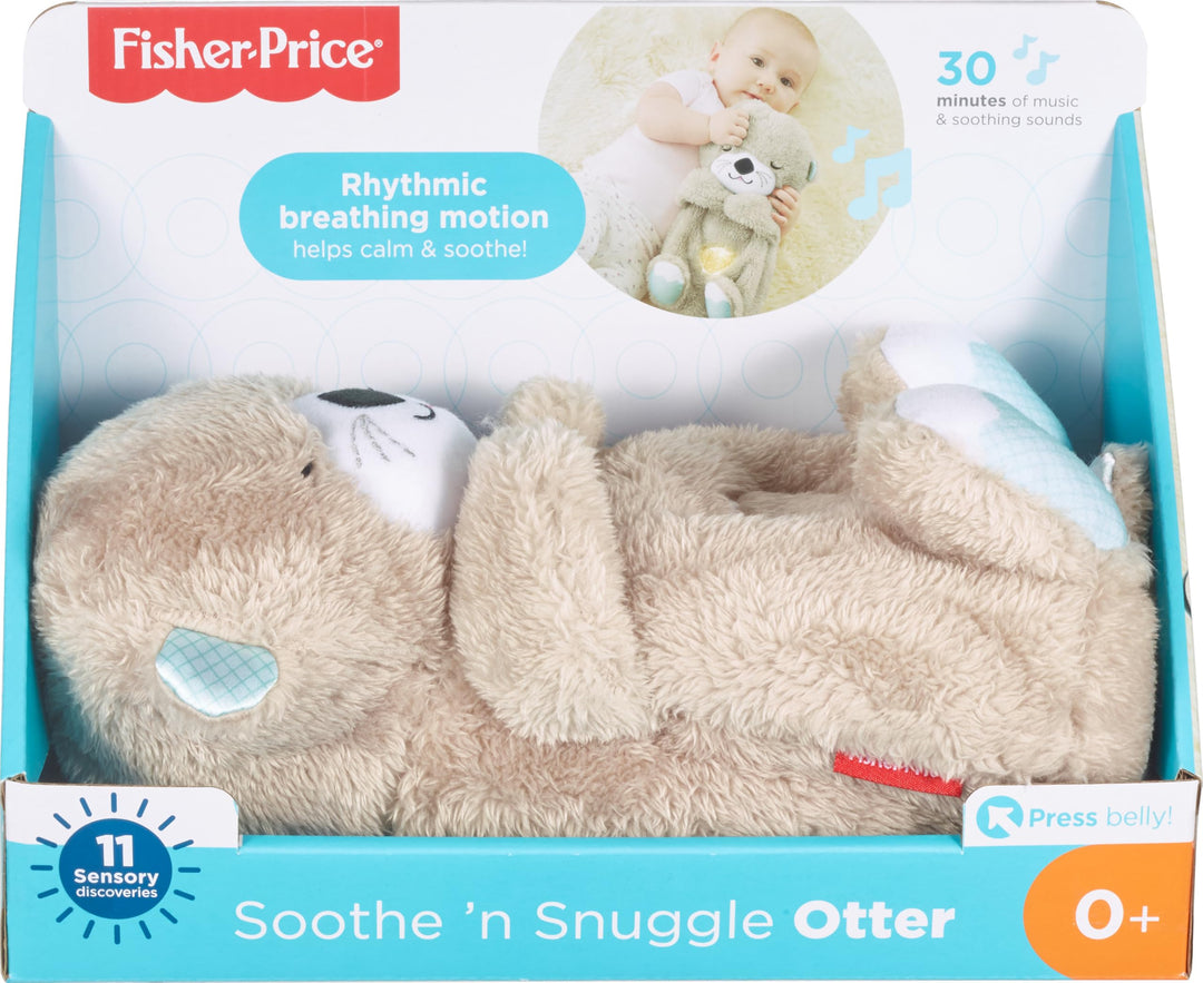 Fisher-Price Soothe 'N Snuggle Otter - Plush Sleep Soother with Breathing Motion, Music & Lights