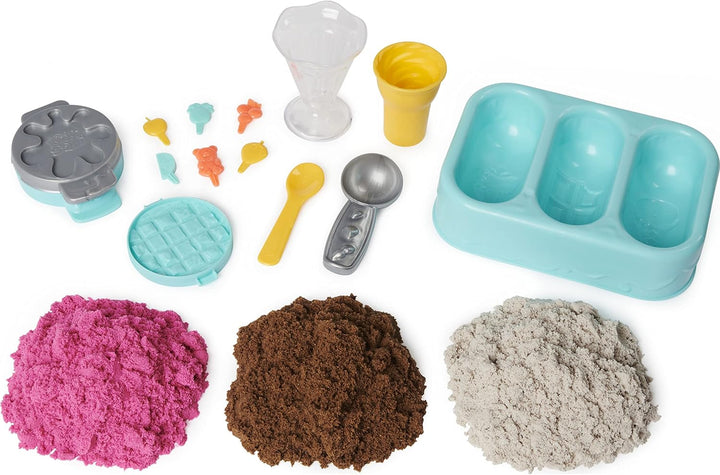 Kinetic Sand Scents Ice Cream Treats Playset - Scented Sand with 6 Tools & Toppings for Kids 3+