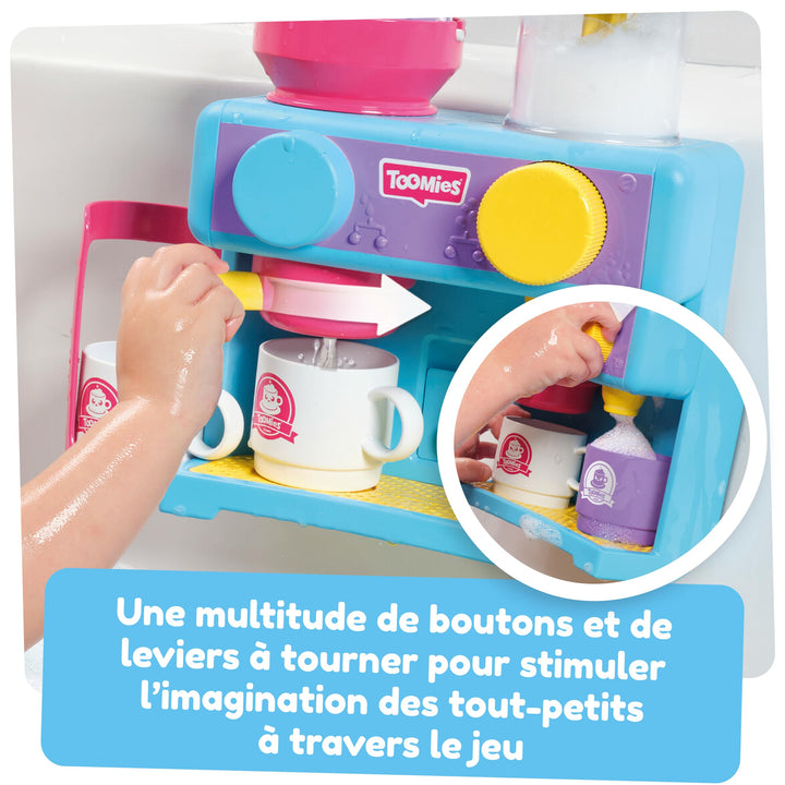 TOMY Toomies Bath Barista - Pretend Cafe Baby Bath Toys for Toddlers 18 Months+