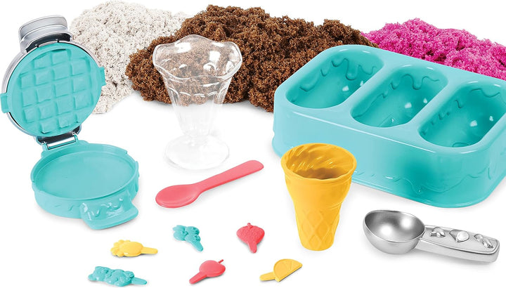 Kinetic Sand Scents Ice Cream Treats Playset - Scented Sand with 6 Tools & Toppings for Kids 3+