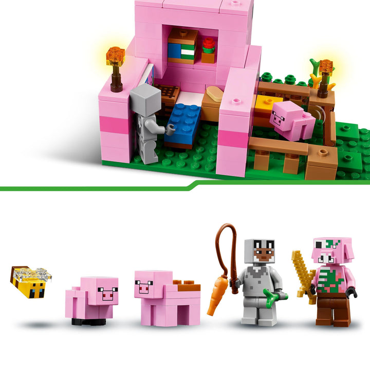 LEGO Minecraft The Baby Pig House Building Toy - 238-Piece Playset for Ages 7+