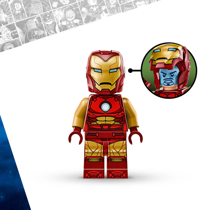 LEGO Marvel Iron Man Mech vs. Ultron - Buildable Super Hero Playset for Kids 6+
