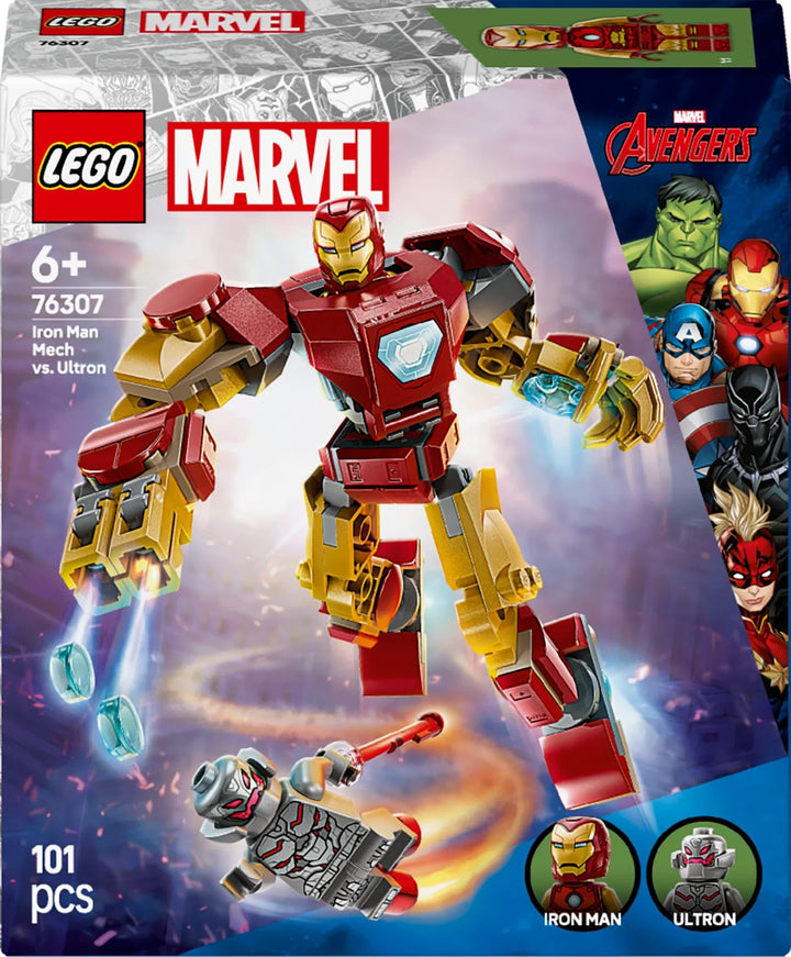 LEGO Marvel Iron Man Mech vs. Ultron - Buildable Super Hero Playset for Kids 6+