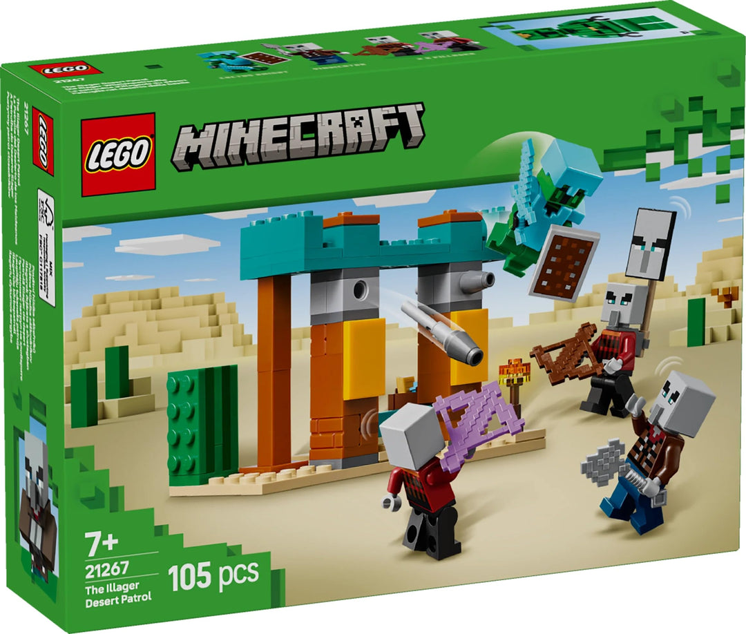 LEGO Minecraft The Illager Desert Patrol Set - Building Toy with Action Figures