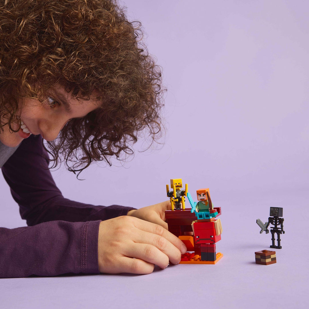 LEGO Minecraft The Nether Lava Battle Building Set - 99-Piece Playset with Alex Figure, Ages 6+