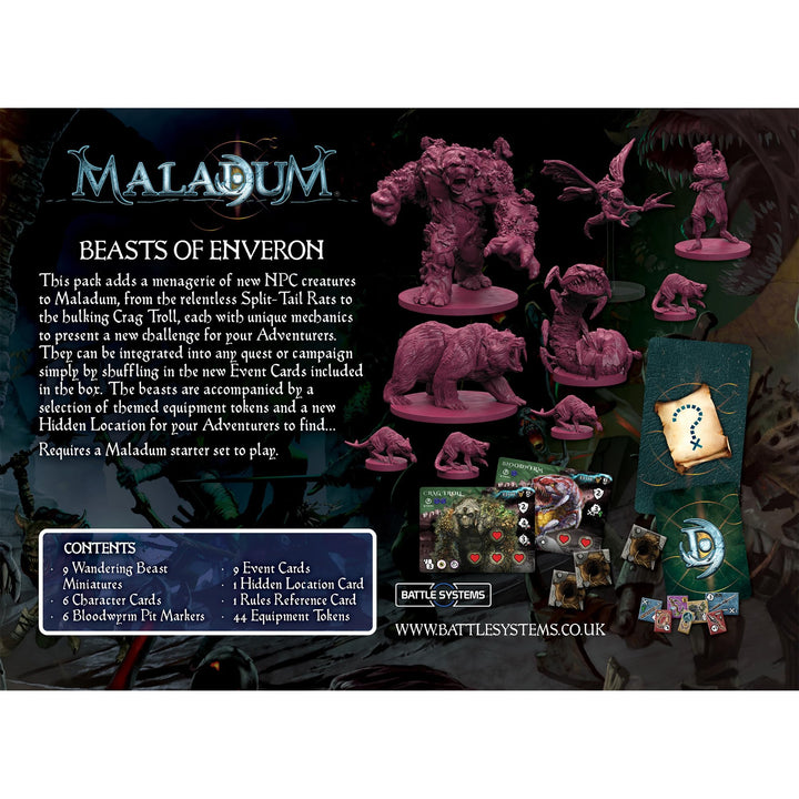 Battle Systems Maladum Beasts of Enveron Expansion - Wandering Monster/Wildlife Supplement (228915)