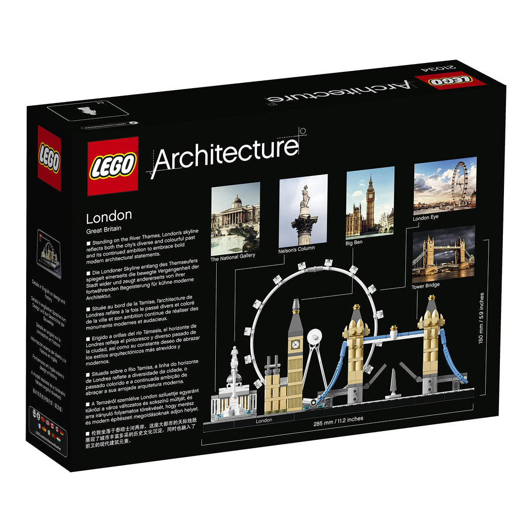 LEGO Architecture Skyline London 21034 - Big Ben, Tower Bridge, London Eye Building Set