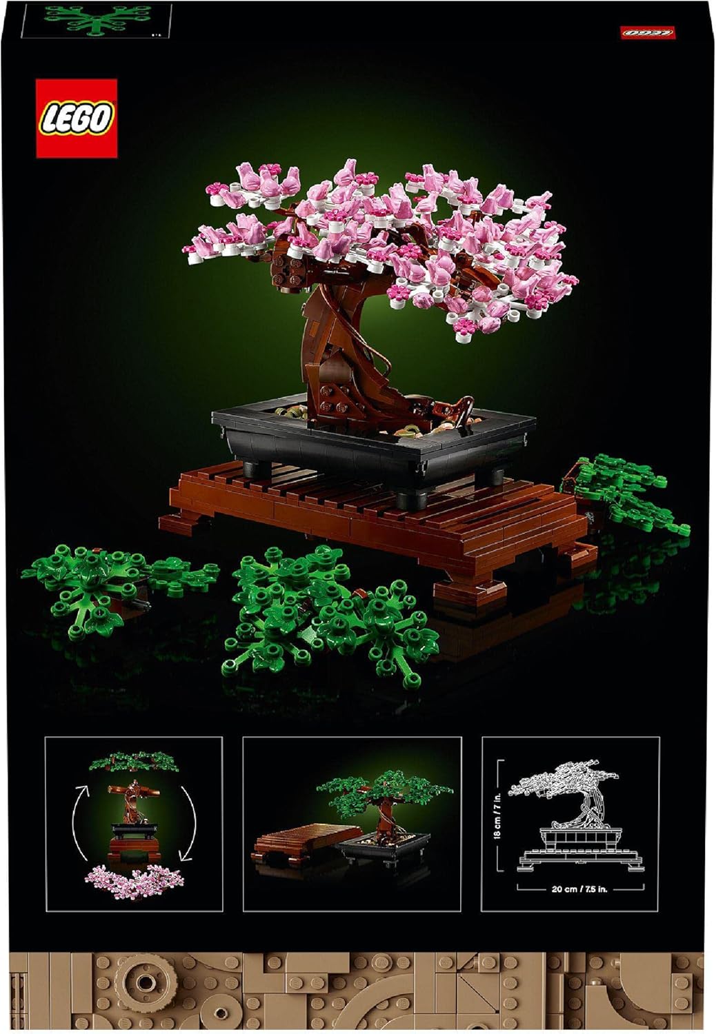 LEGO 10281 Icons Bonsai Tree Set for Adults - Building Set with Cherry Blossom & Green Leaves