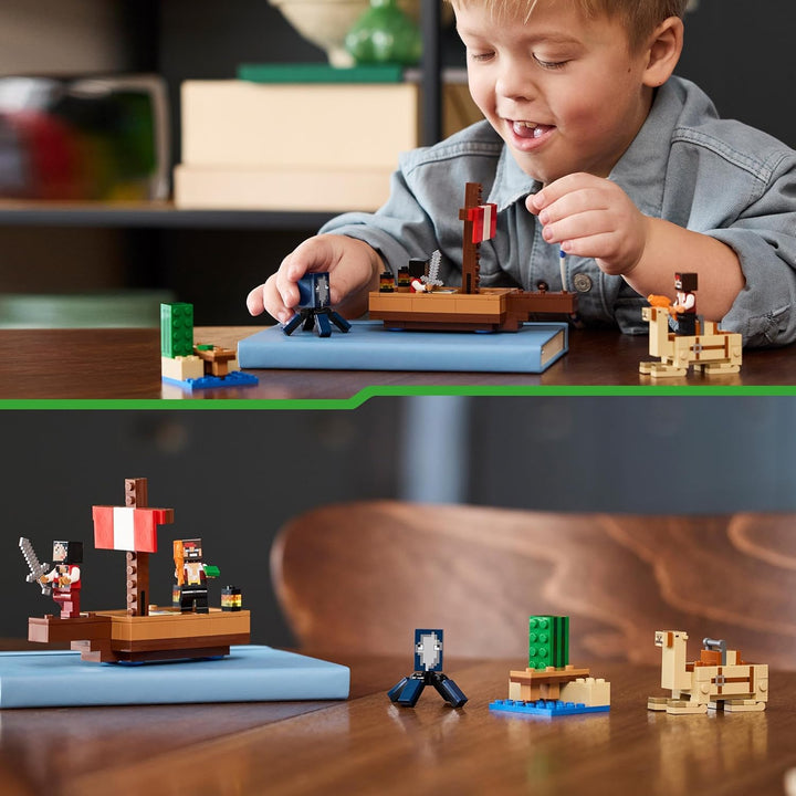 LEGO Minecraft The Pirate Ship Voyage - Building Set with Pirate Figures & Camel for Ages 8+