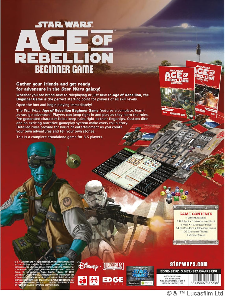 Edge, Star Wars Age of Rebellion RPG: Beginner Game, RPG, Ages 12 plus, 2-4 Play