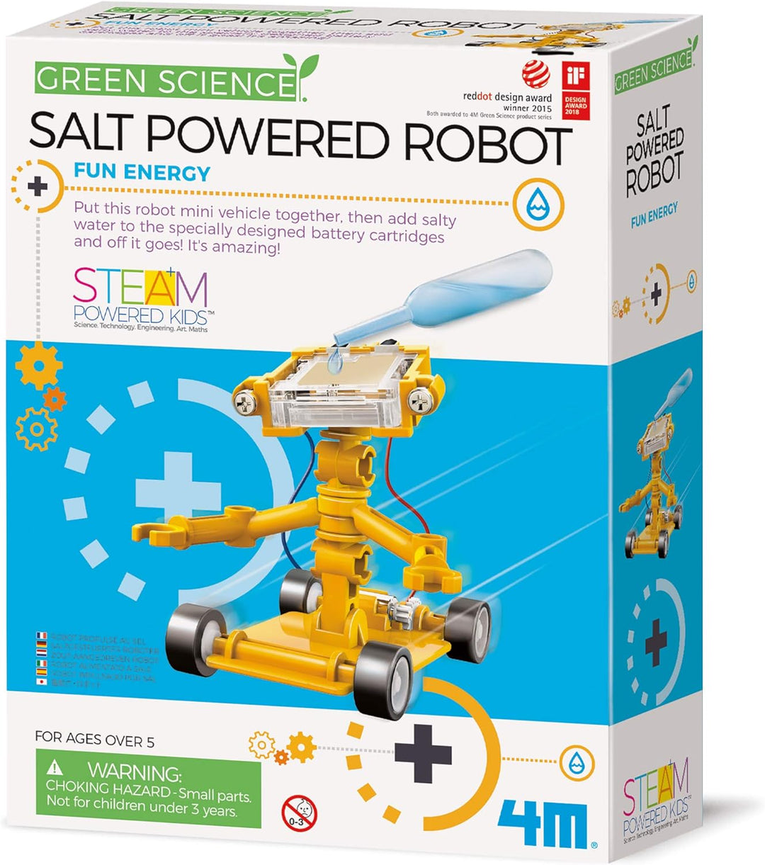 4M Green Science Salt Water Power Robot - Battery-Free STEM Kit for Ages 8+