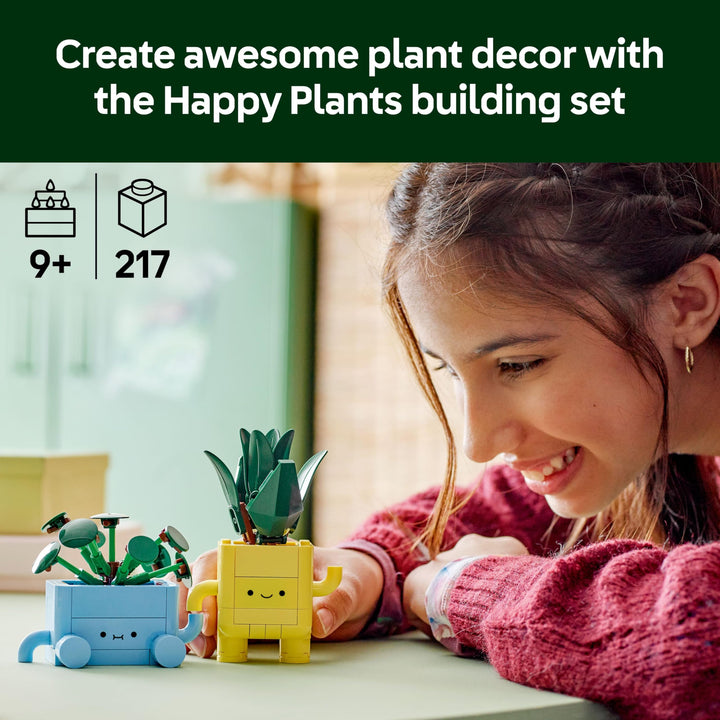 LEGO Botanicals Happy Plants Building Set - 217-Piece Craft Kit for Kids 9+