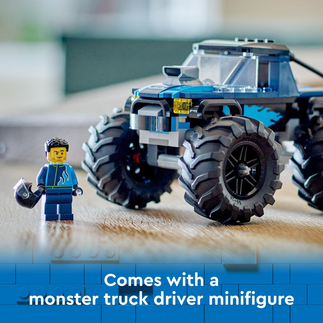 LEGO City Blue Monster Truck 60402 - Building Set with Driver Minifigure for Ages 5+