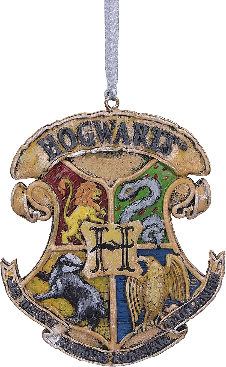 Nemesis Now Harry Potter Hogwarts Crest Hanging Ornament, Yellow, 8cm