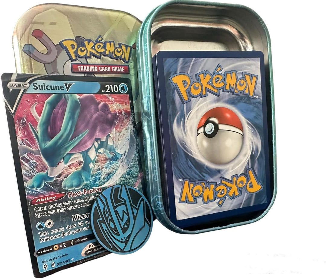 Pokémon Mini Tin Bundle - 50 Assorted Cards, 1 Random Ultra Rare, Game Coin