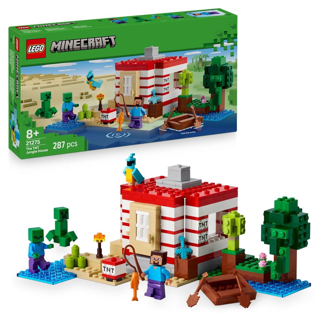 LEGO Minecraft The TNT Jungle House Building Set with Explosion Function - 287 Pieces