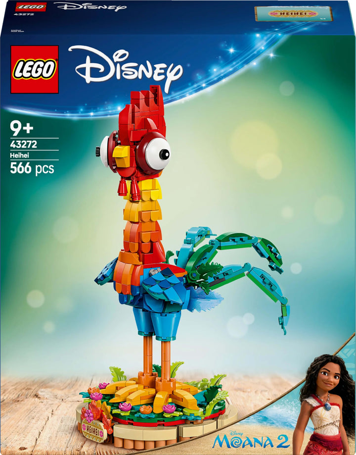 LEGO ǀ Disney Moana 2 Heihei Buildable Animal Toy - Posable Chicken Figure with Stand for Kids 9+