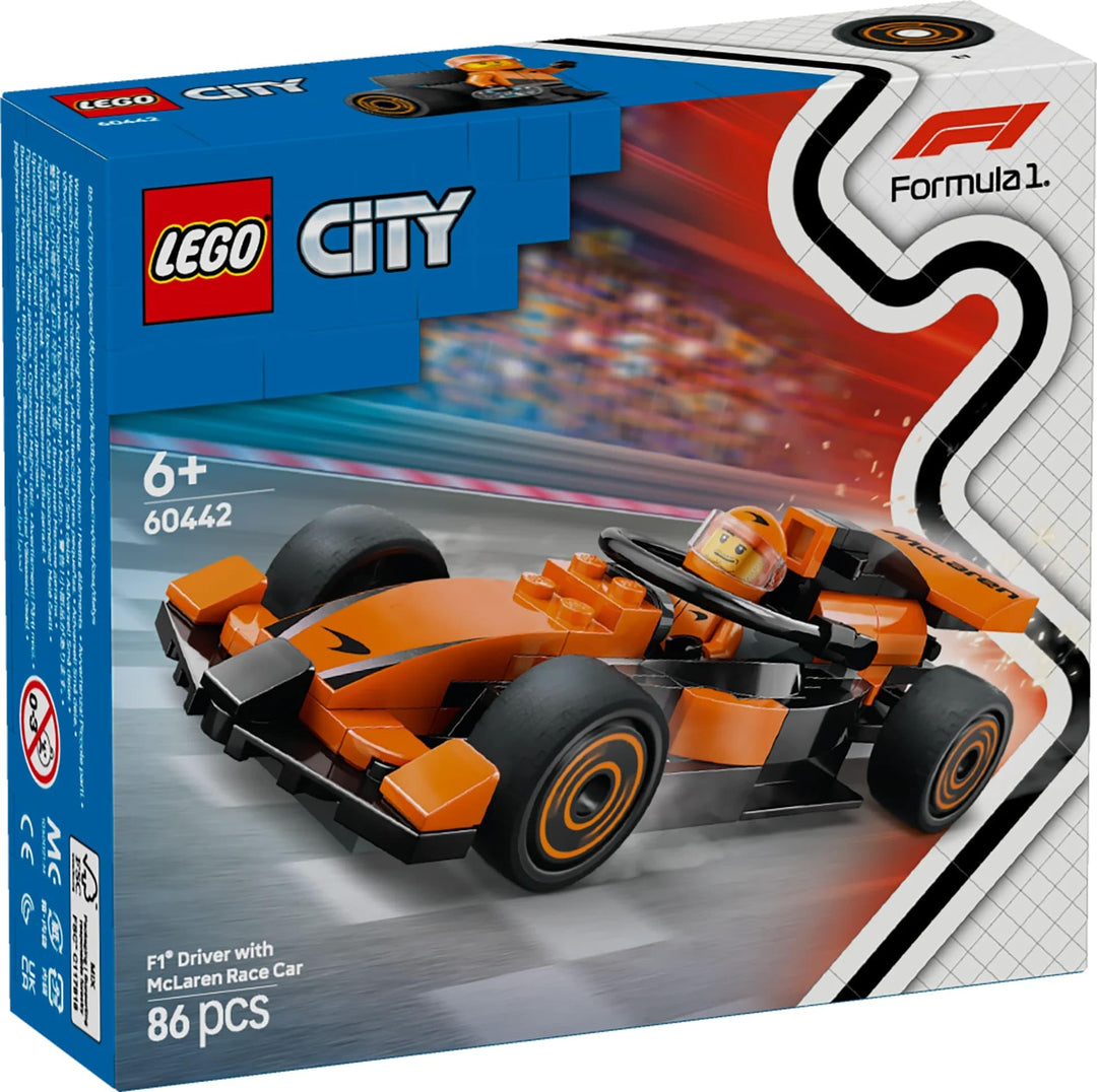 LEGO City F1 Driver with McLaren Race Car - Building Playset for Ages 6+