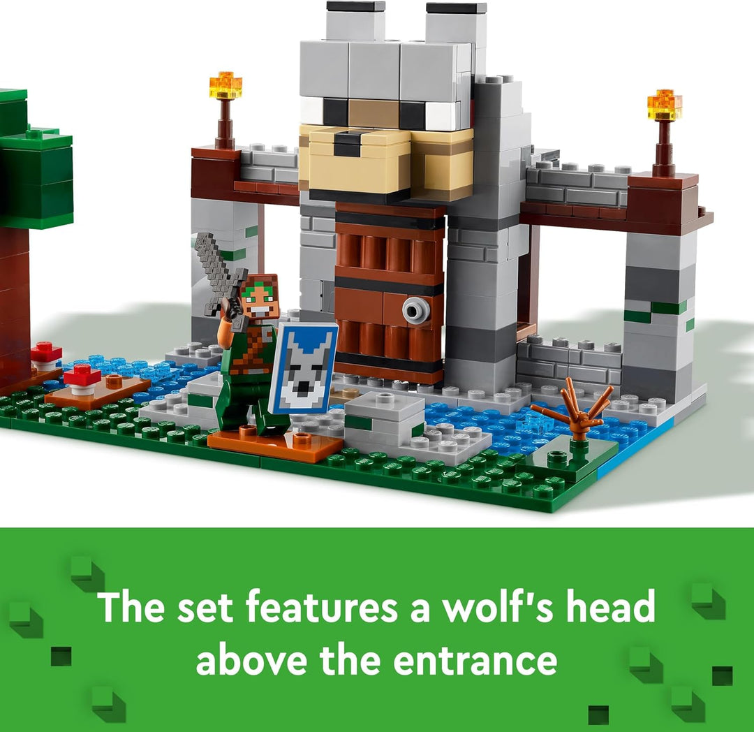 LEGO Minecraft The Wolf Stronghold Fortress Set - Building Toy for Ages 8+