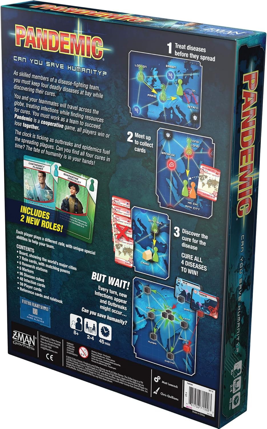 Z-Man Games |Pandemic Board Game | Ages 8+ | For 2 to 4 Players | Average Playtime 45 Minutes