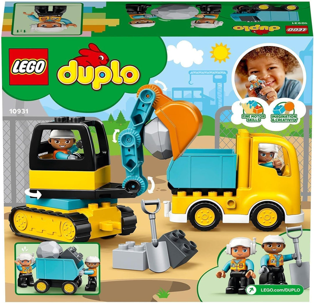 LEGO DUPLO Town Truck & Tracked Excavator Construction Playset for Toddlers 2+