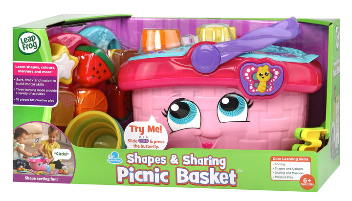 LeapFrog Shapes & Sharing Picnic Basket - Interactive Educational Toy for Ages 6-36 Months
