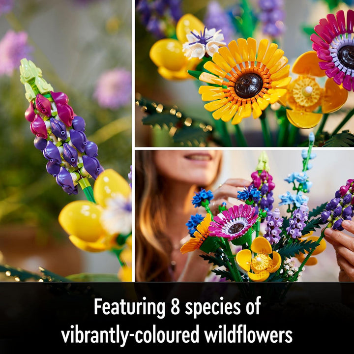 LEGO Icons Wildflower Bouquet 10313 - Adult Building Set with 8 Flower Species
