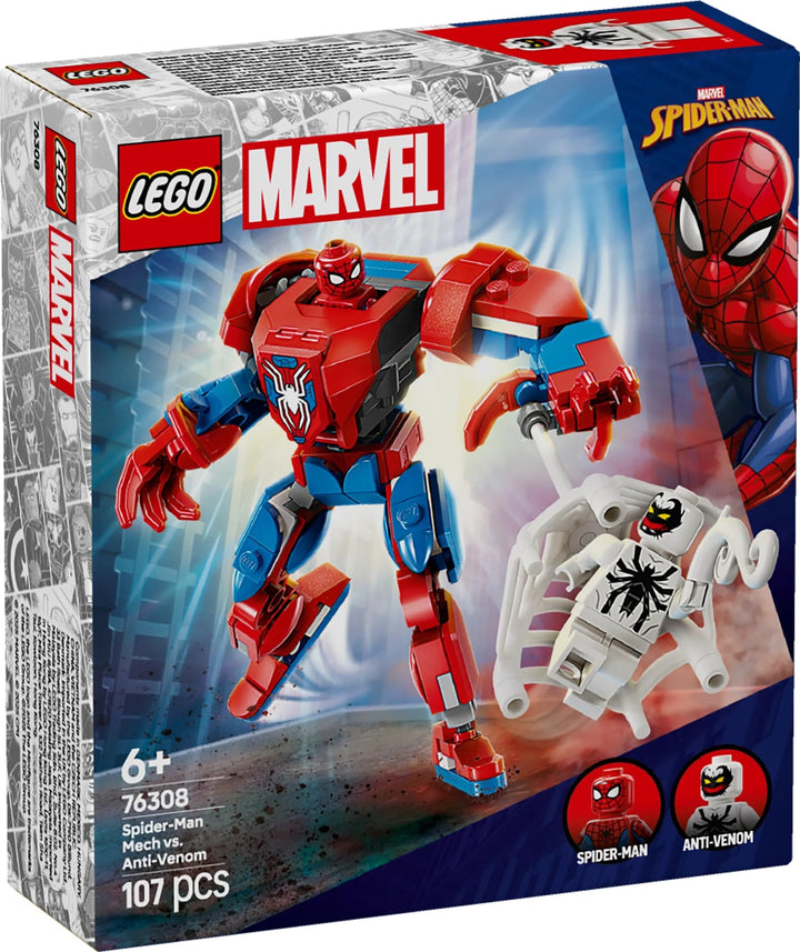 LEGO Marvel Spider-Man Mech vs. Anti-Venom - Buildable Super Hero Playset for Kids 6+