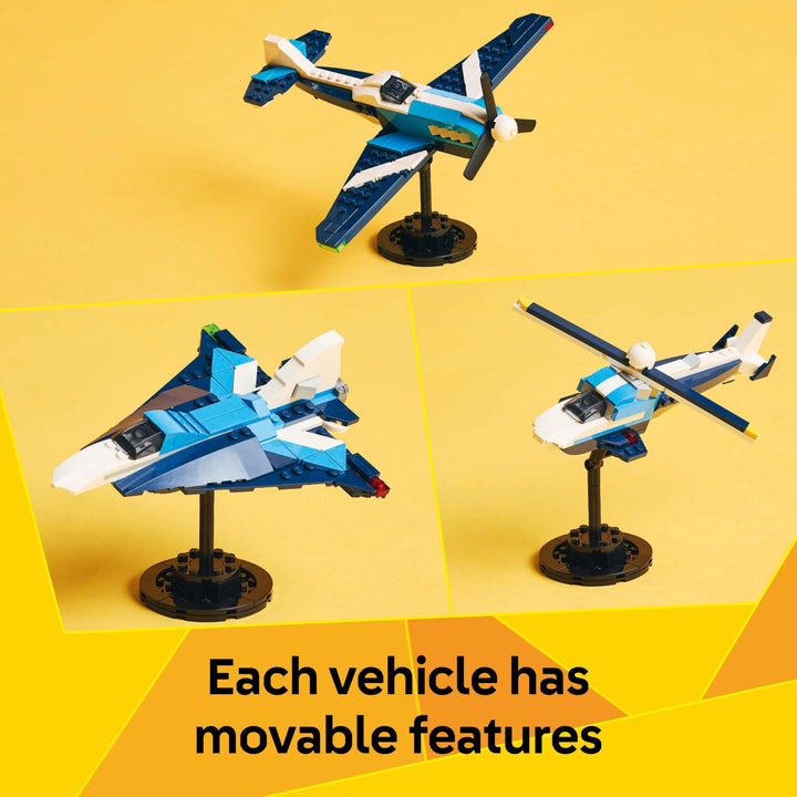 LEGO Creator 3in1 Aircraft: Race Plane Toy - Builds into Jet or Helicopter