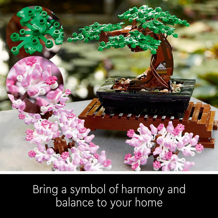 LEGO 10281 Icons Bonsai Tree Set for Adults - Building Set with Cherry Blossom & Green Leaves
