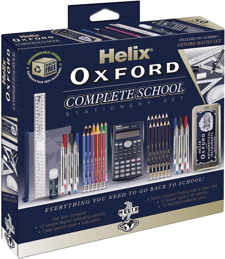 Helix Oxford Complete Back to School Stationery Set, Oxford Blue