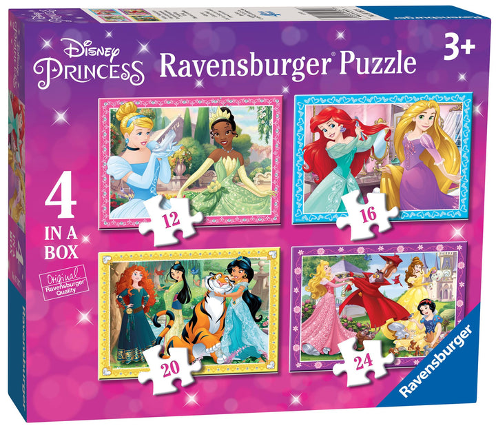Ravensburger Disney Princess 4-in-1 Puzzle Set - 12, 16, 20, 24 Piece Jigsaw Puzzles for Kids 3 Years and Up