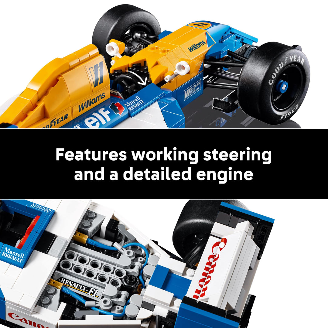 LEGO Icons Williams Racing FW14B & Nigel Mansell F1 Car Model Set - 799-Piece Building Kit for Adults