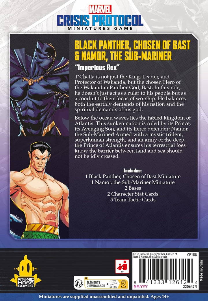 Atomic Mass Games Marvel: Crisis Protocol - Black Panther, Chosen of Bast & Namor Miniatures Set (FFGCP158)