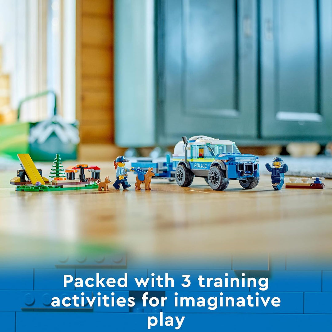 LEGO 60369 City Mobile Police Dog Training Set - SUV Toy Car with Trailer & Puppy Figures for Kids 5+