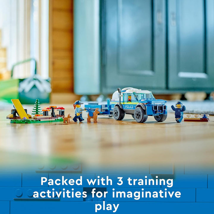 LEGO 60369 City Mobile Police Dog Training Set - SUV Toy Car with Trailer & Puppy Figures for Kids 5+