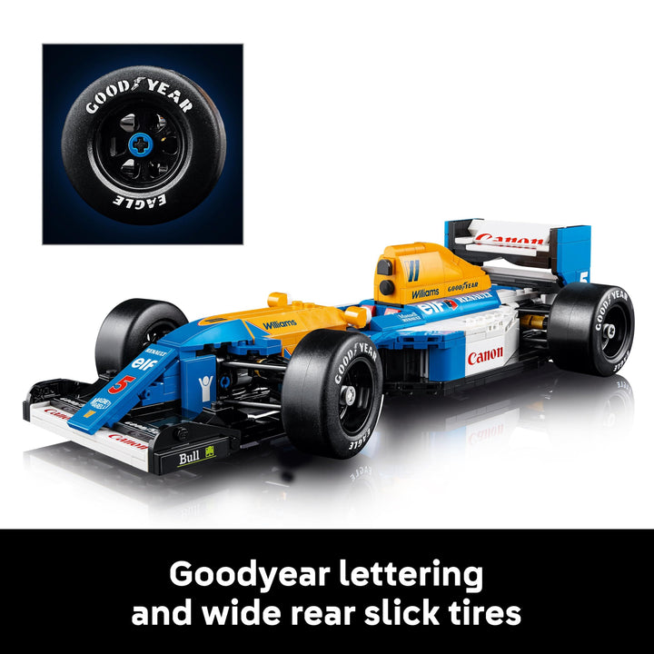 LEGO Icons Williams Racing FW14B & Nigel Mansell F1 Car Model Set - 799-Piece Building Kit for Adults