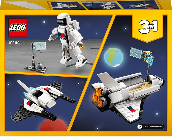 LEGO 31134 Creator 3 in 1 Space Shuttle Toy - Rebuildable Space Playset for Kids 6+