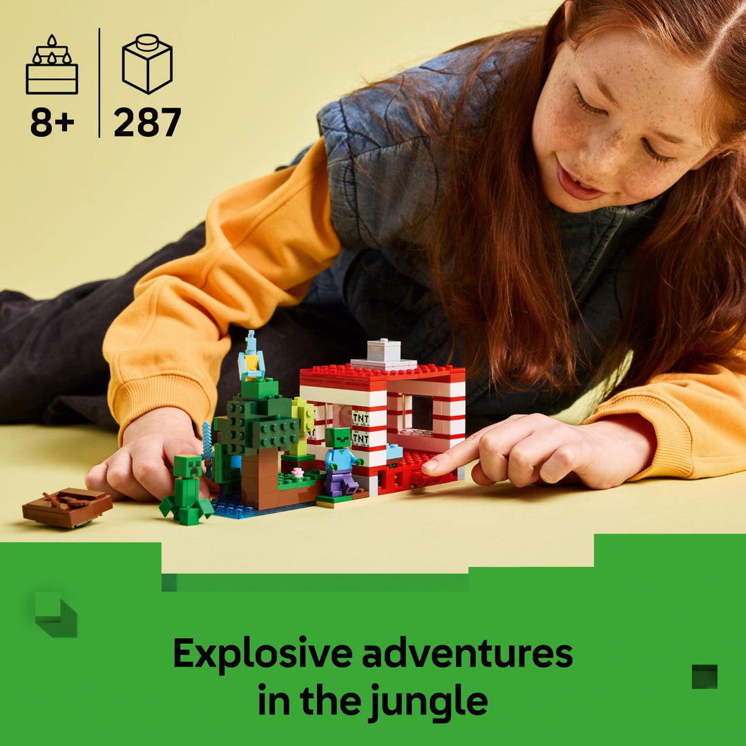 LEGO Minecraft The TNT Jungle House Building Set with Explosion Function - 287 Pieces
