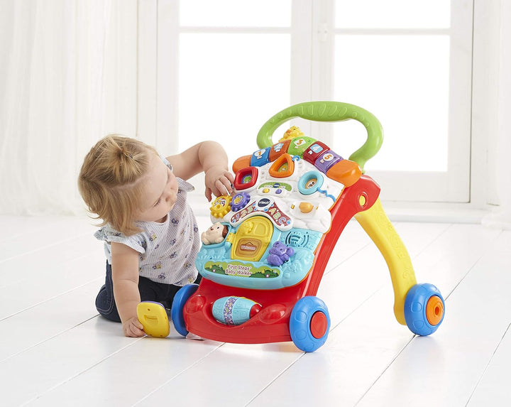 VTech First Steps Baby Walker - 2-in-1 Activity Centre with Lights, Sounds & Shape Sorter for 9 Months+