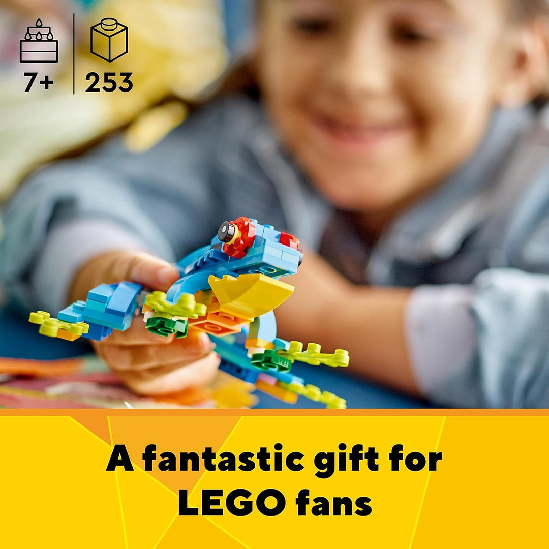 LEGO Creator 3 in 1 Exotic Parrot, Frog, and Fish Building Set - Ages 7+