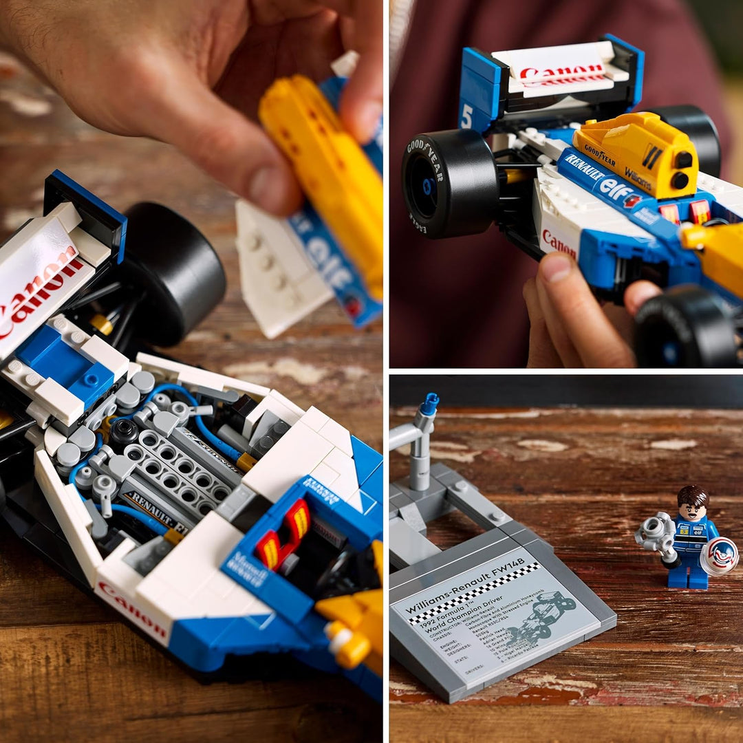 LEGO Icons Williams Racing FW14B & Nigel Mansell F1 Car Model Set - 799-Piece Building Kit for Adults