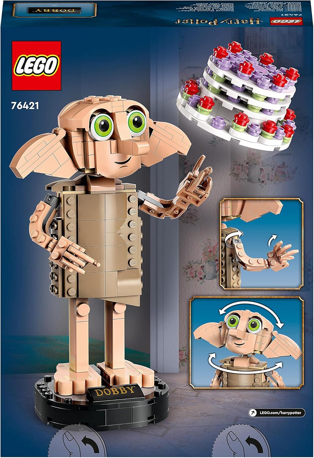 LEGO 76421 Harry Potter Dobby the House-Elf Building Set - Posable Figure with Accessories, 403 Pieces