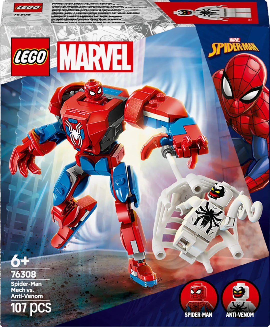 LEGO Marvel Spider-Man Mech vs. Anti-Venom - Buildable Super Hero Playset for Kids 6+